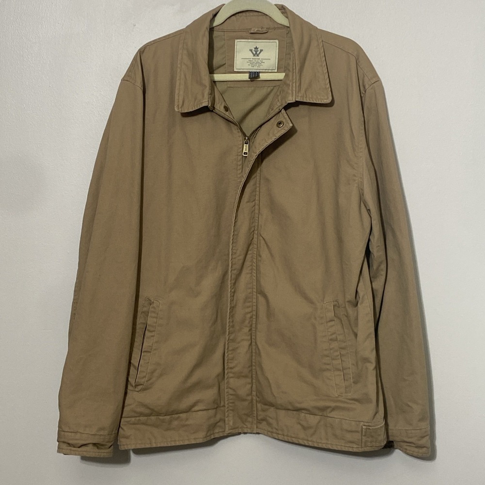 Wenven Men's Utility Field Jacket Size XL Beige Outdoor Durable Comfort Military